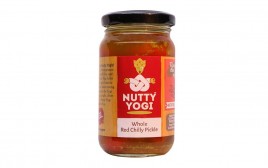 Nutty Yogi Whole Red Chilly Pickle   Glass Jar  200 grams